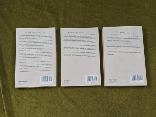 Kurt Godel Collected Works Vols 1-3 - Solomon Feferman Oxford 2001 Paperbacks1