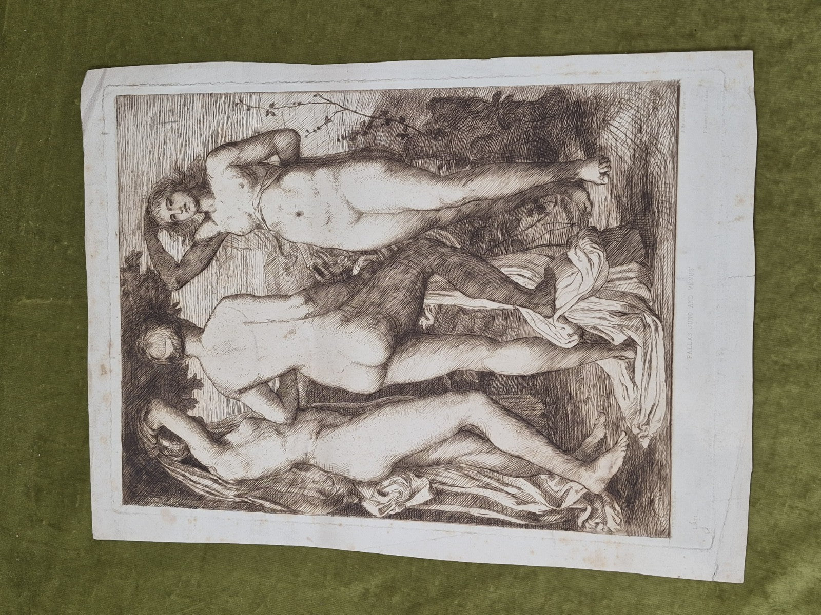 Joseph Benwell Clark Pallas Juno and Venus Etching George Frederick Watts 188011