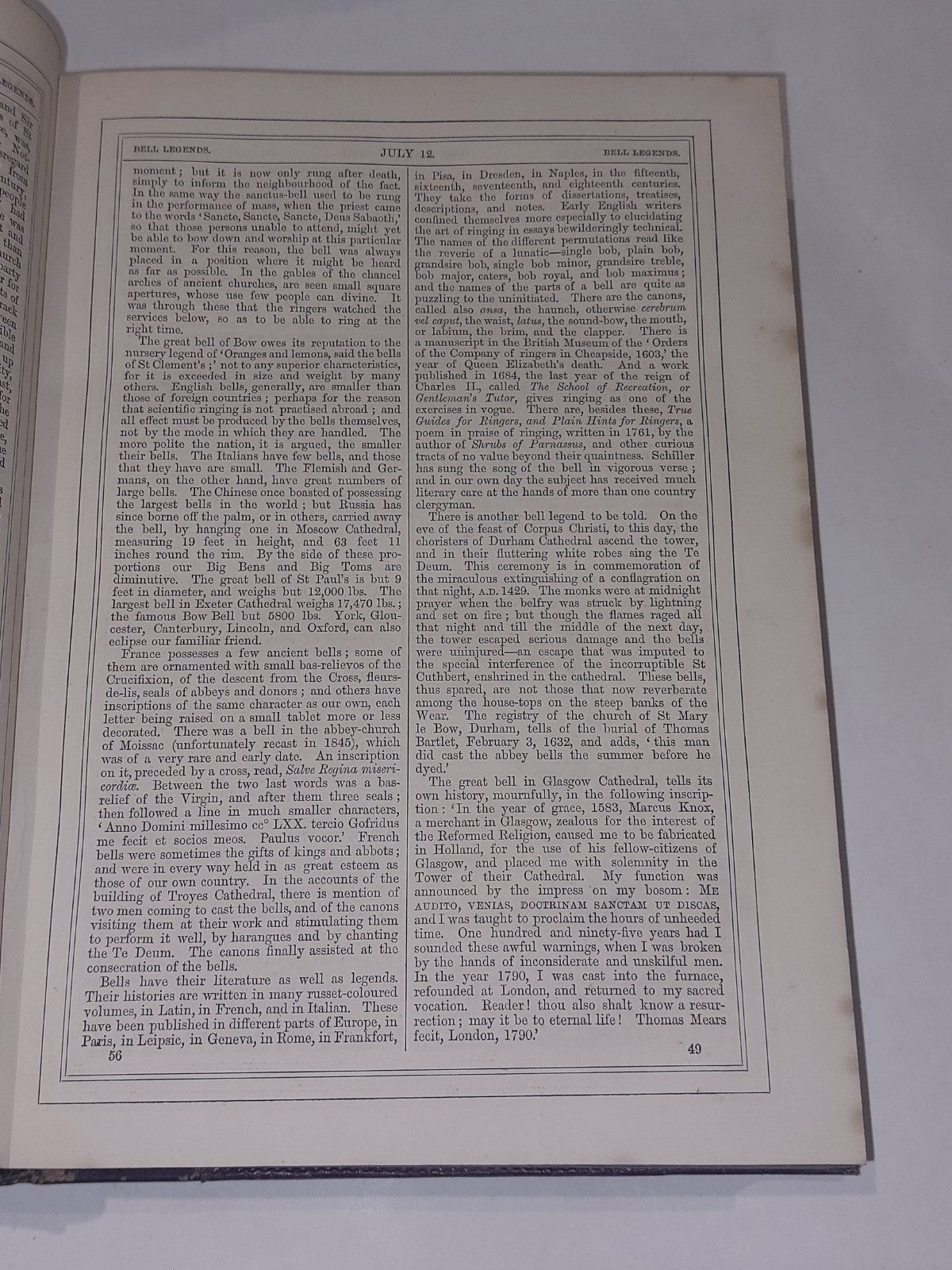 Book of Days : A Miscellany  (1863) Antique Thick [Volume 1 & 2] Hb Set6