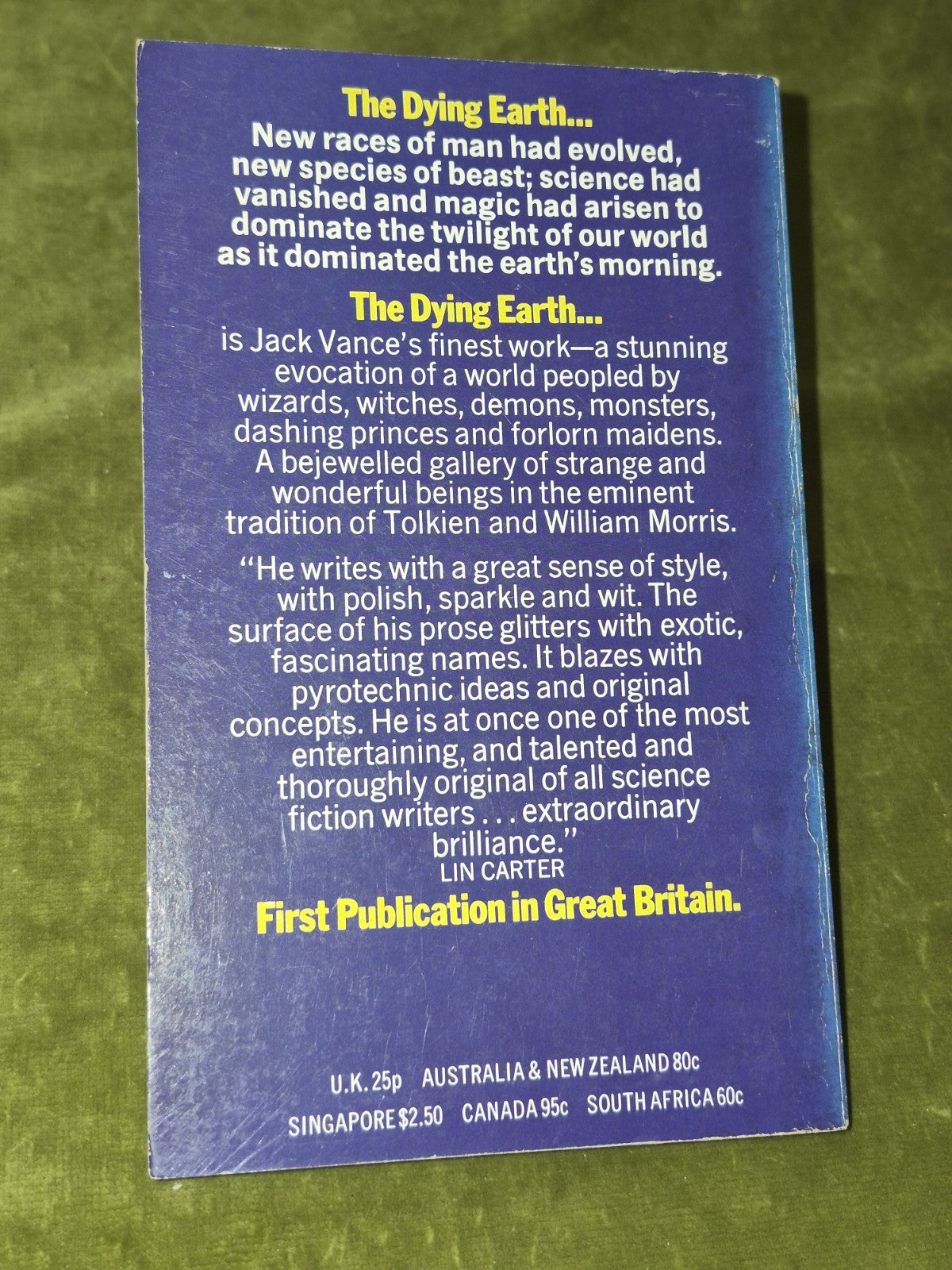The Dying Earth by Vance Jack reprinted  1969 1st UK Publication2