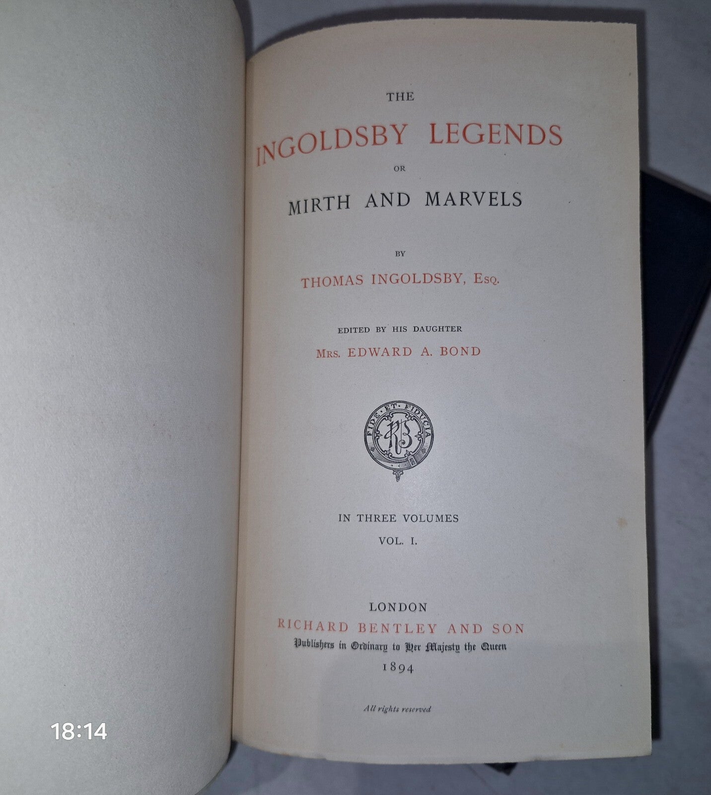 The Ingoldsby Legends (or Mirth and Marvels) 88th Edition  1894 3 Volume Set8