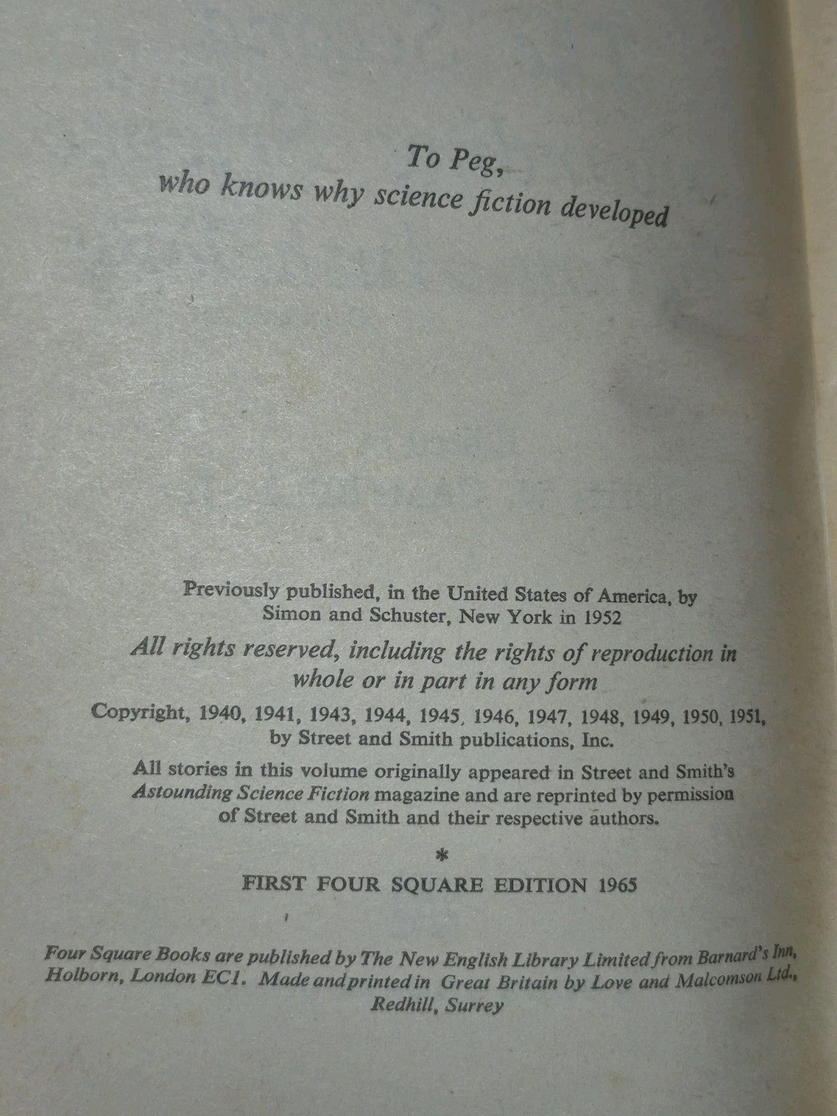 The First and Second Astounding Science Fiction Anthology  Four Square 1952 19653