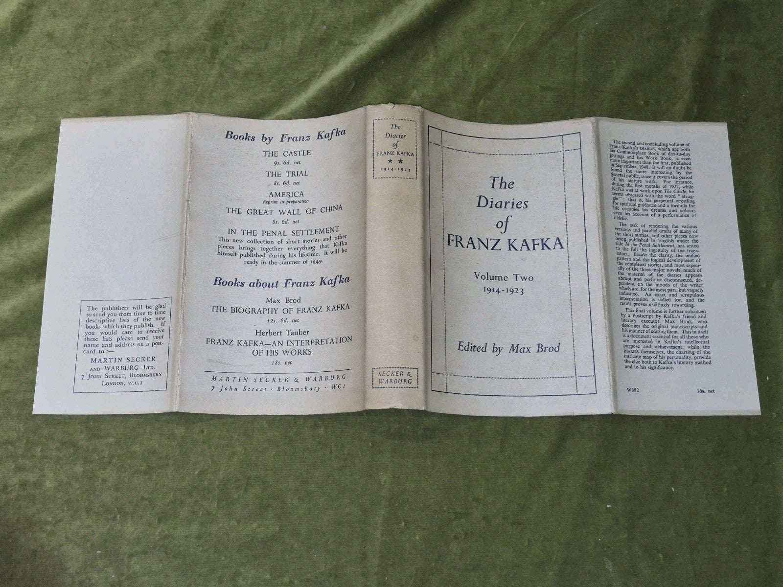 Brod: The Diaries of Franz Kafka, Volume 2: 1914-23 19492