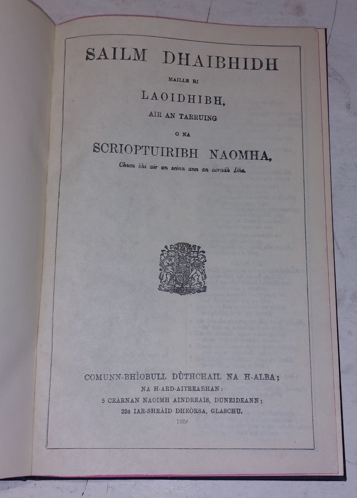 Sailm Dhaibhidh: Maille Ri Laoidhibh.. (1956) Hb Book2