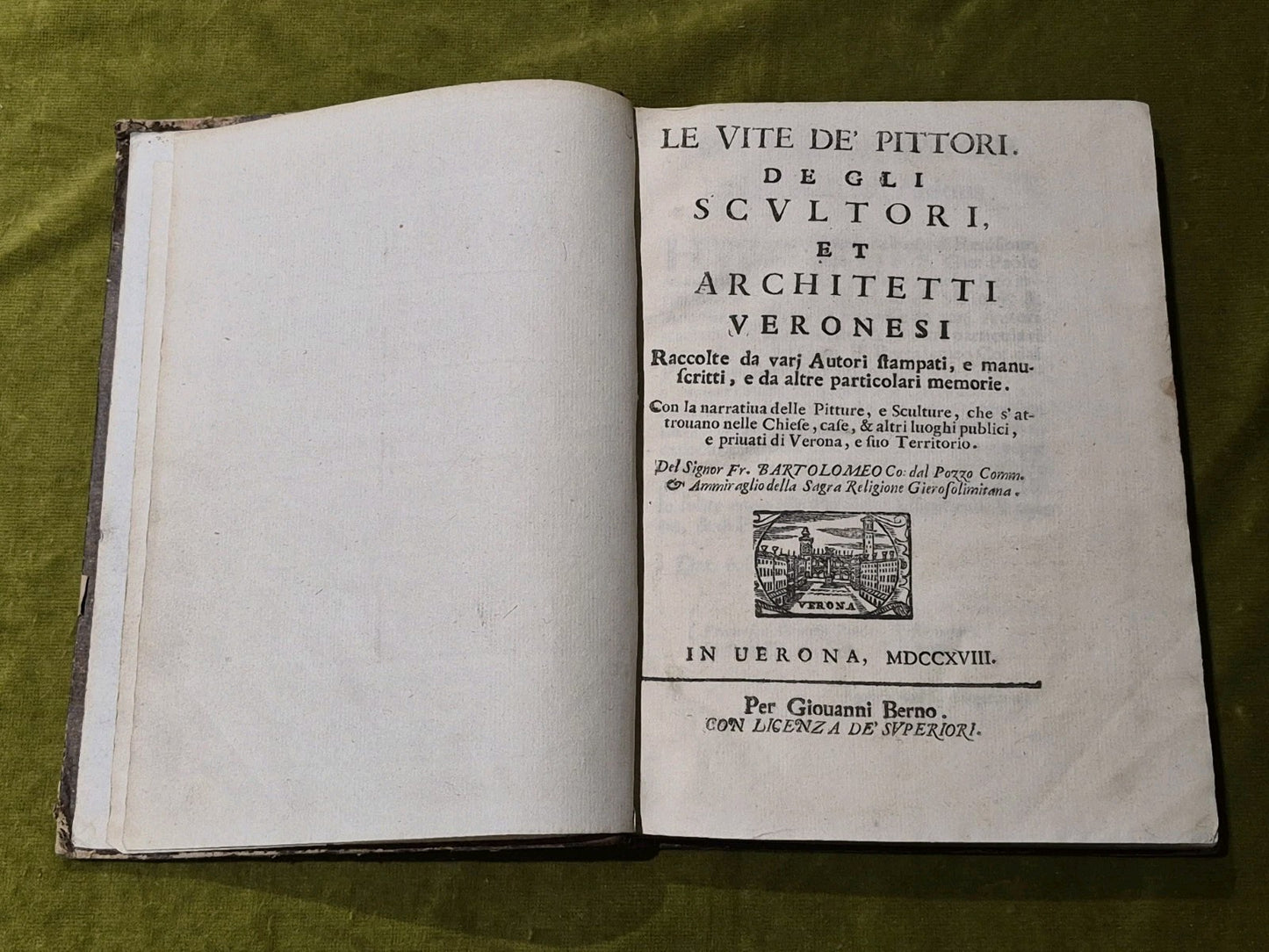 Le Vite dei Pittori Scultori et Architetti Veronesi - 1743 antiquarian hardcover0