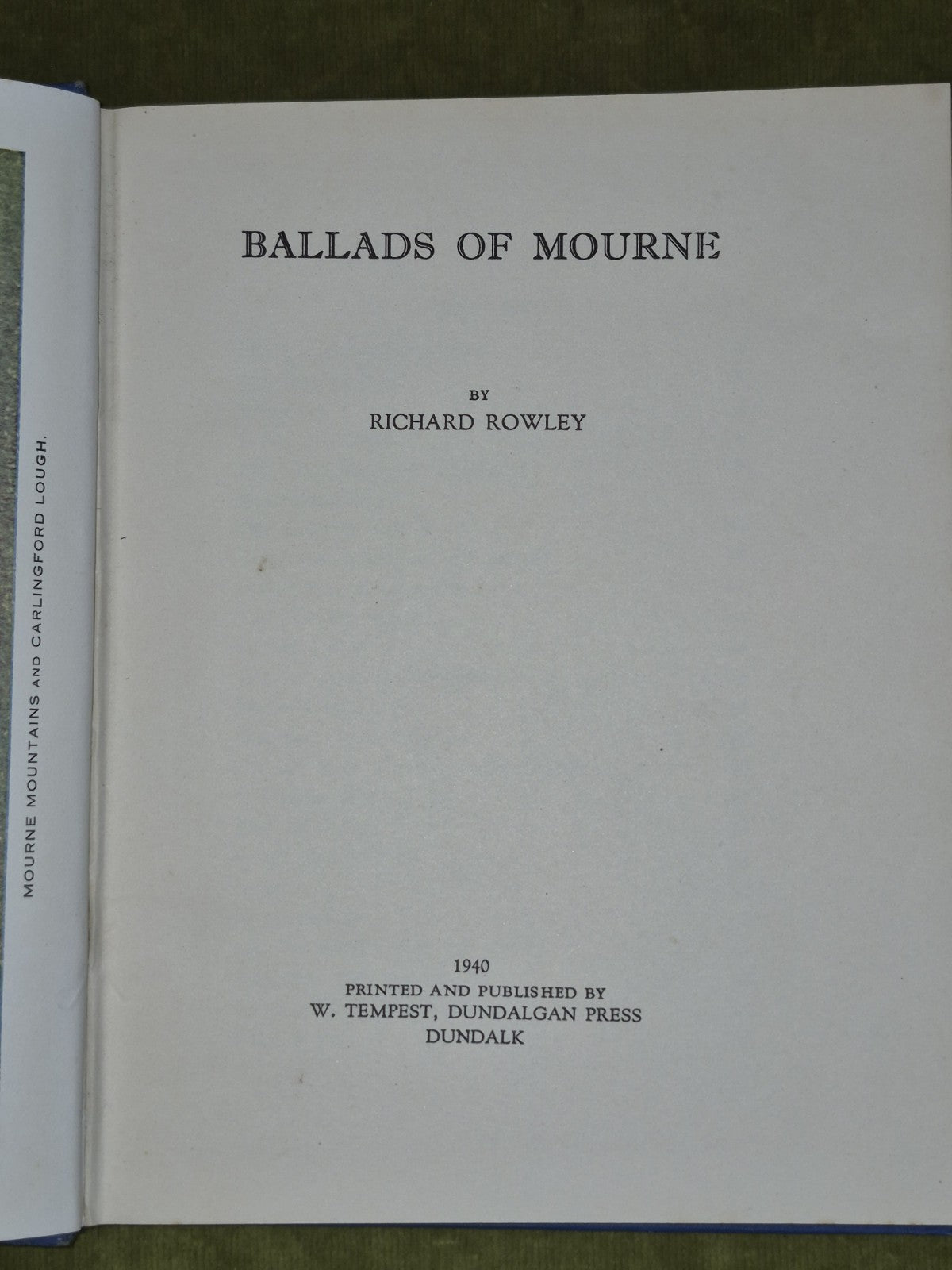 Ballads of Mourne 1940 Richard Rowley W Tempest Dundalgan Press3