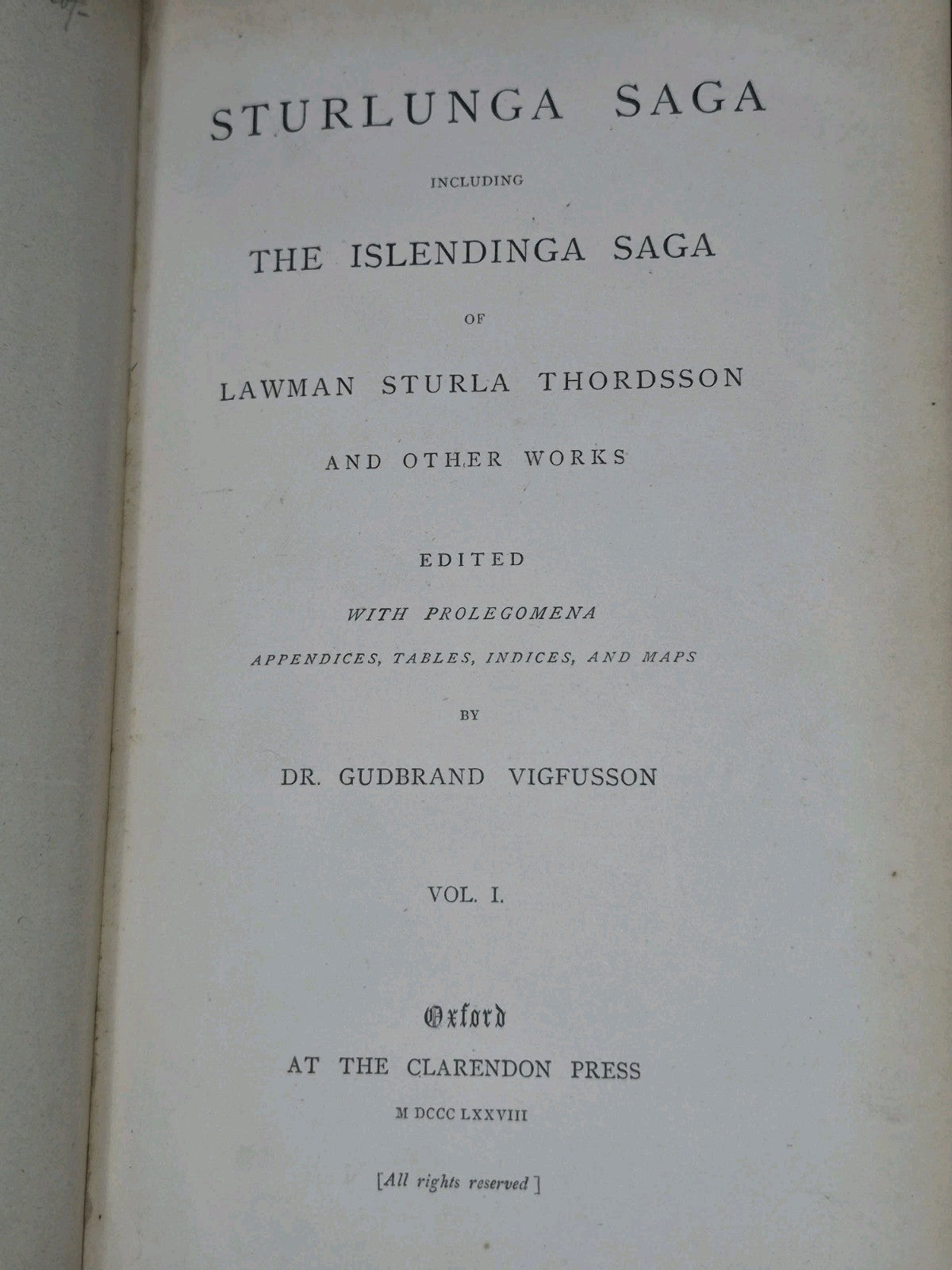 Sturlunga Saga Islendinga Saga Lawman Sturla Thordsson 1878 With Map4