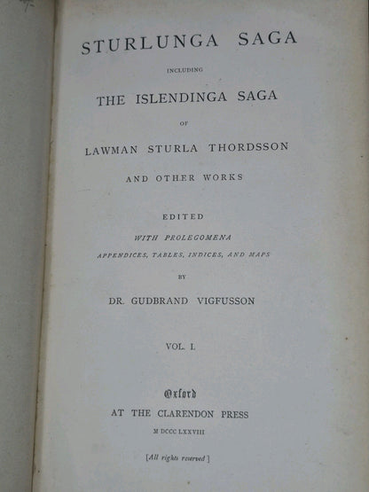 Sturlunga Saga Islendinga Saga Lawman Sturla Thordsson 1878 With Map4