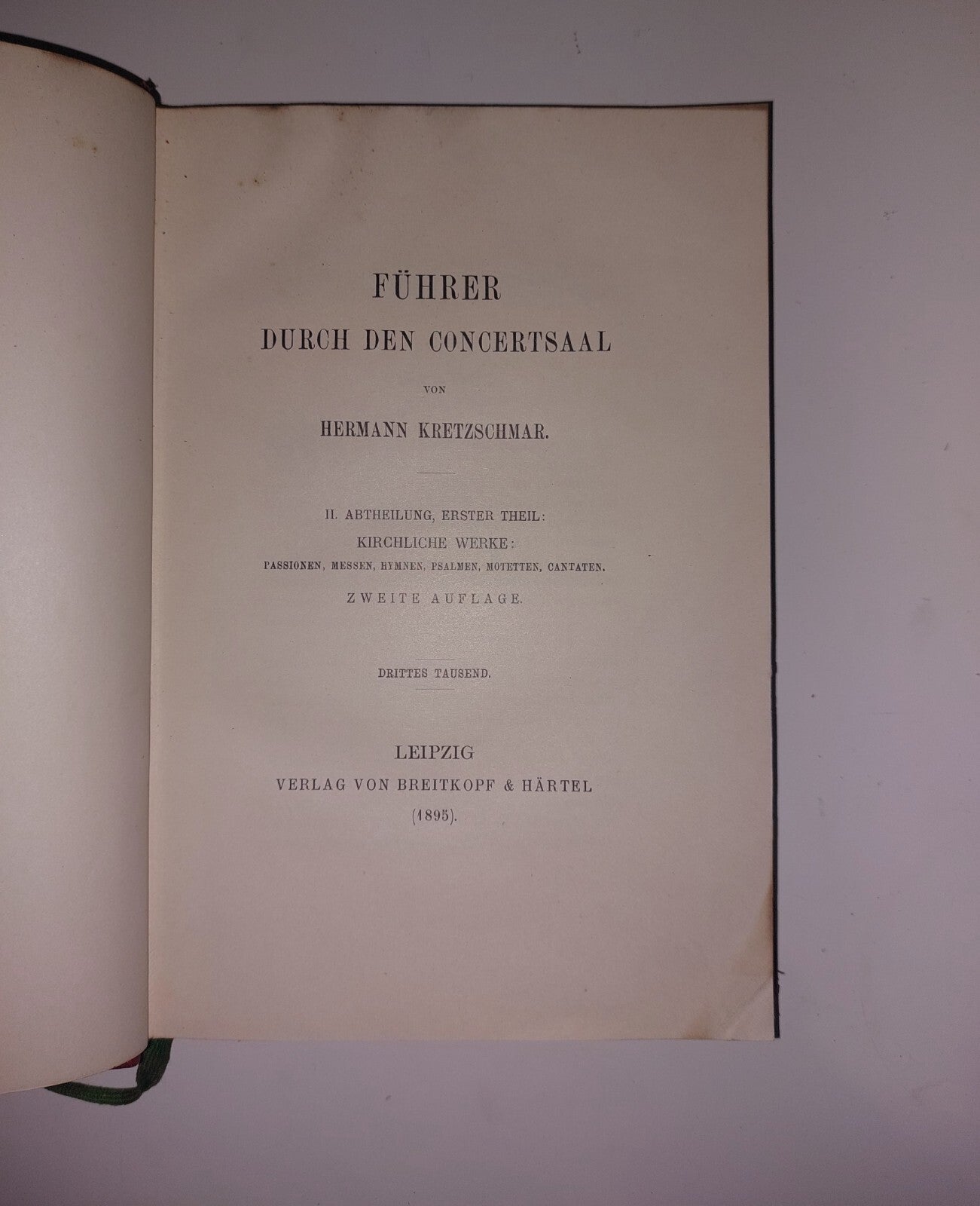 Antiquarian Books, Fuhrer Durch Den Concertsaal By Hermann Kretzschmar (1899)9