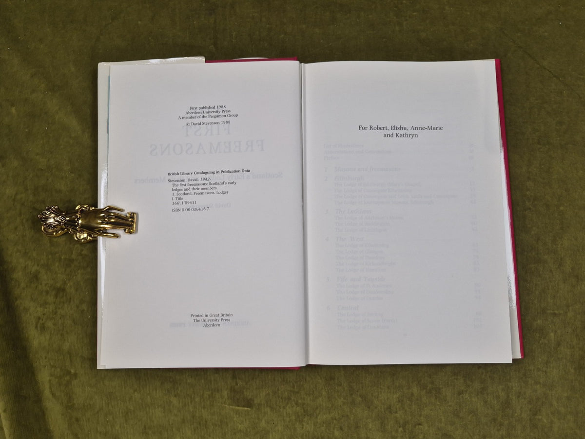 The First Freemasons Scotland's Early Lodges and their Members 1988 HC/DJ 5