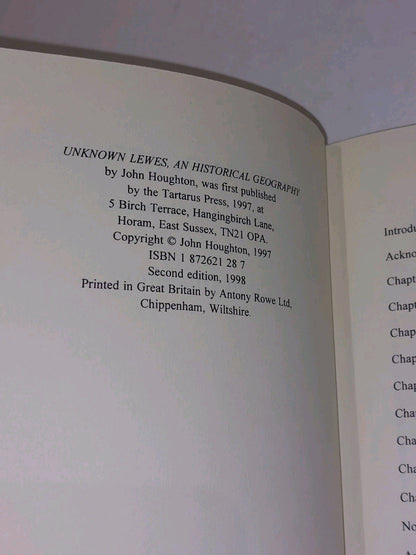 Unknown Lewes : An Historical Geography By John Houghton (1998) 2nd Ed Hb Book4