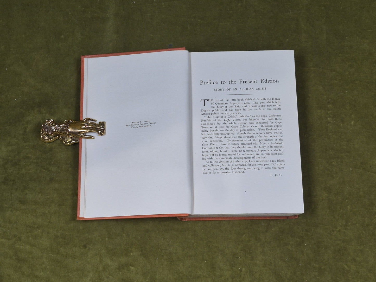 Story of an African Crisis - F E Garrett , Constable 1897 HB6