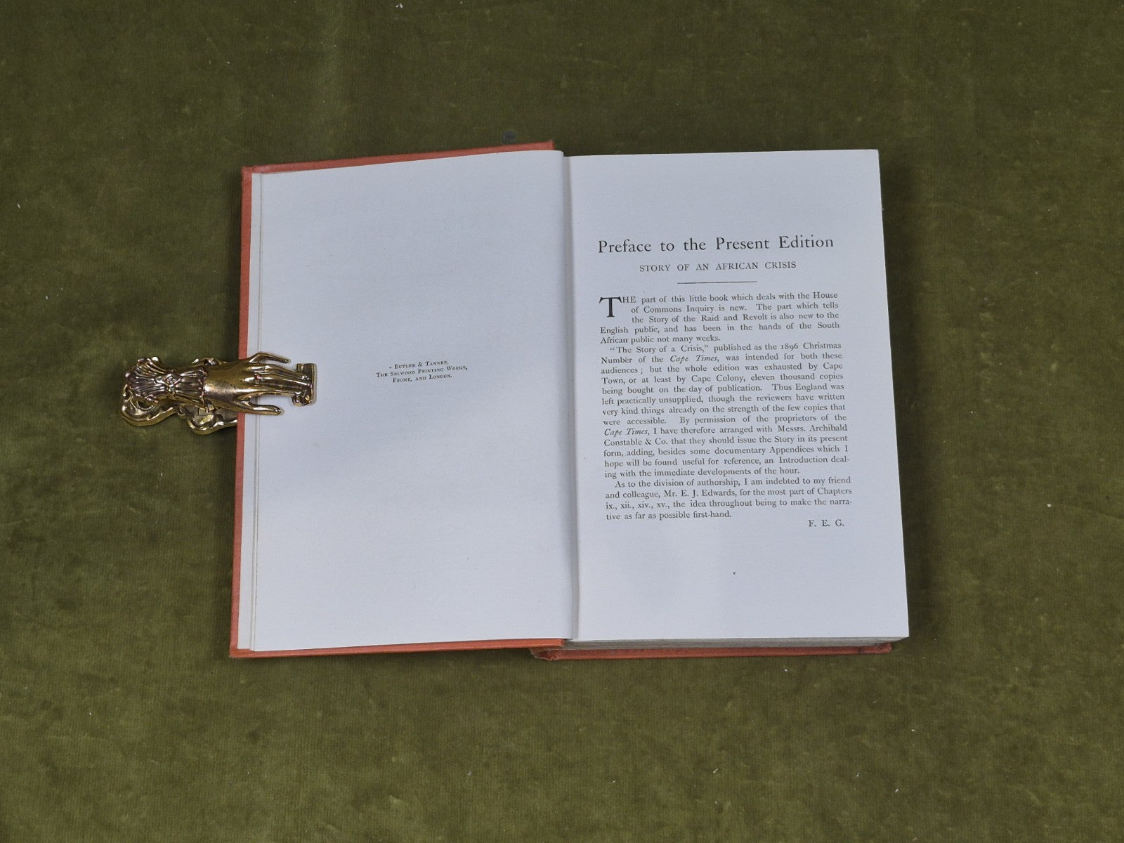 Story of an African Crisis - F E Garrett , Constable 1897 HB6