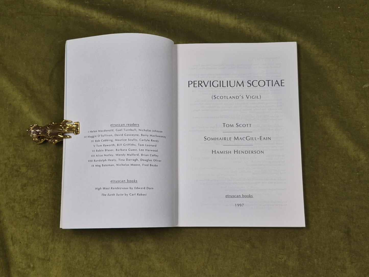 Pervigilium Scotiae - Etruscan Books 1997 - Scott , Macgill-Eain , Henderson3