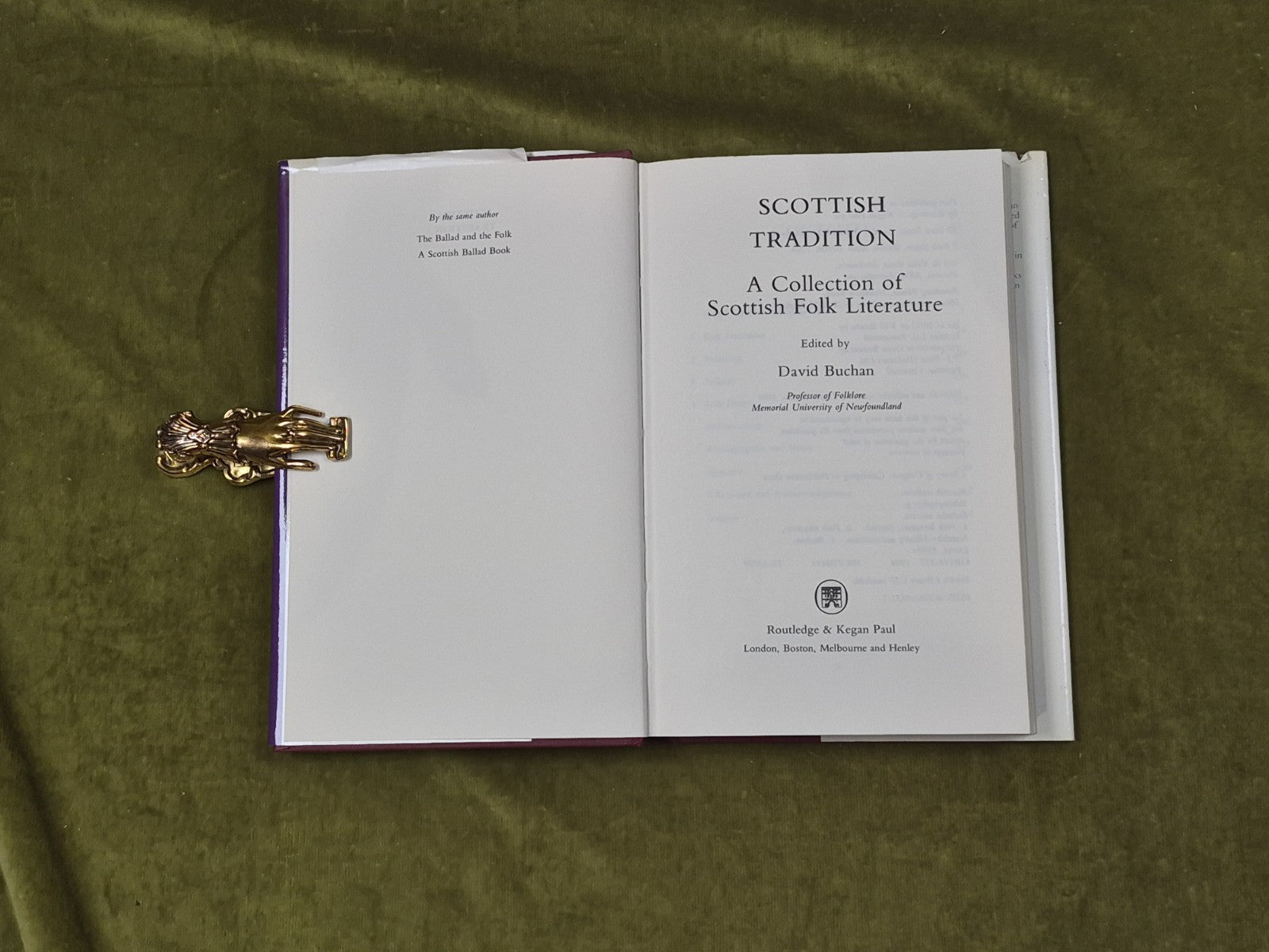Scottish Folk Tradition : A Collection - David Buchan , Routledge 1984 1st HB DJ3