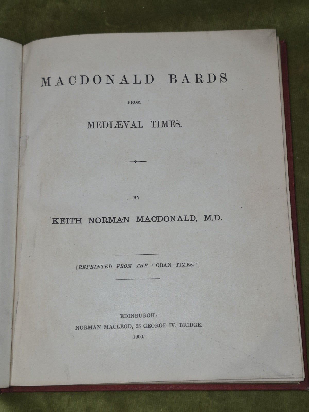 Madconald Bards from Mediaeval Times Keith Norman Macdonald 19003