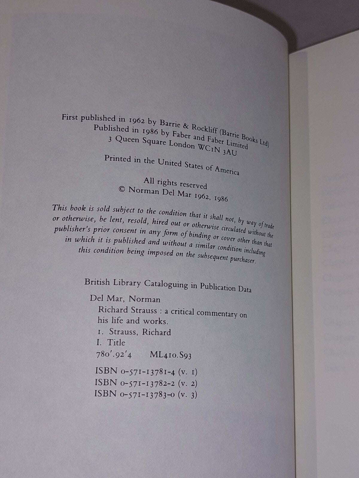 Rochard Strauss: A Critical Commentary.. Norman Del Mar (1986) [3 Vols Set] Pb7