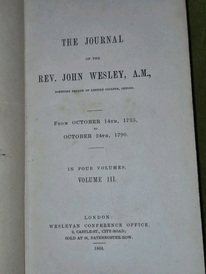 The Journal Rev John Wesley 1864 Complete Set 5