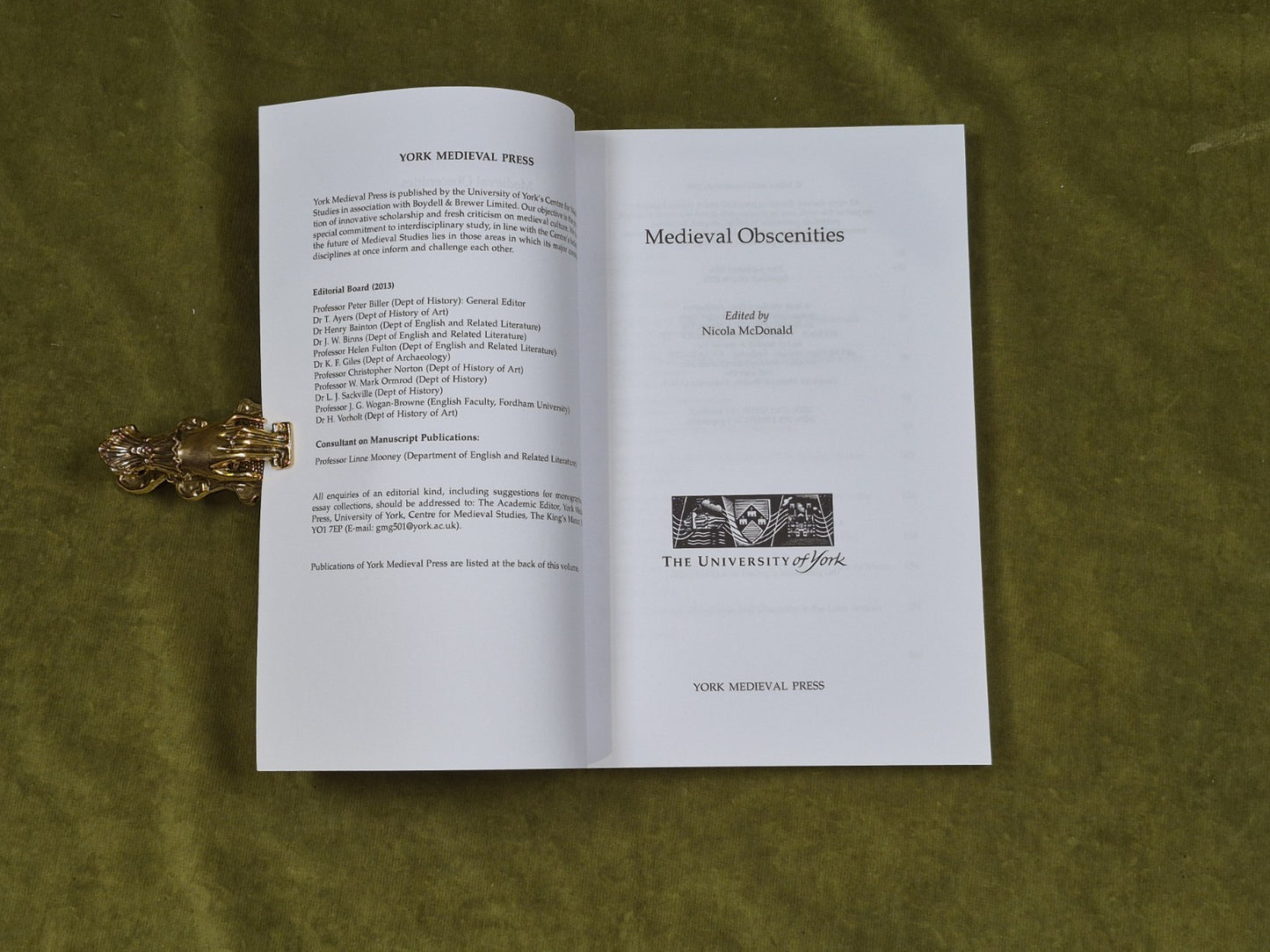 Medieval Obscenities by Nicola McDonald (ed) , York Medieval Press 20144