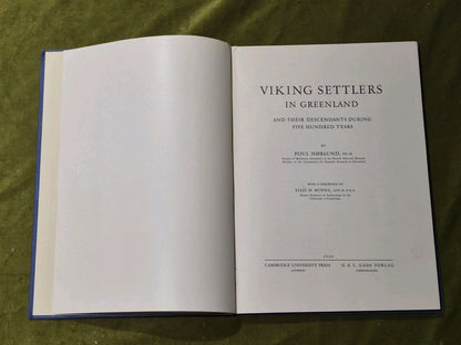 Viking Settlers In Greenland + Descendants 500 Years Norlund Hardcover 19365