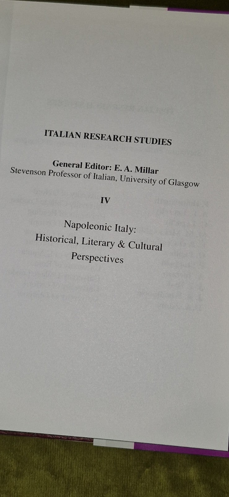 Napoleonic Italy (2000) Eileen A. Millar2