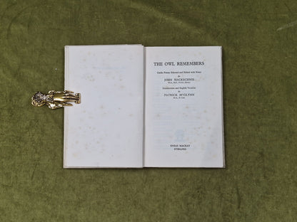 The Owl Remembers : Gaelic Poems Selected - John Mackechnie , Mackay 1933 1st HB3