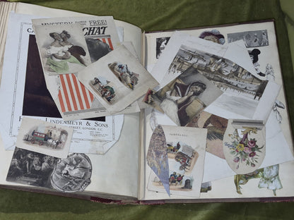Edwardian Scrapbook Louis Wain & Fashion plates Full 80 pages  ephemera 16x11"22
