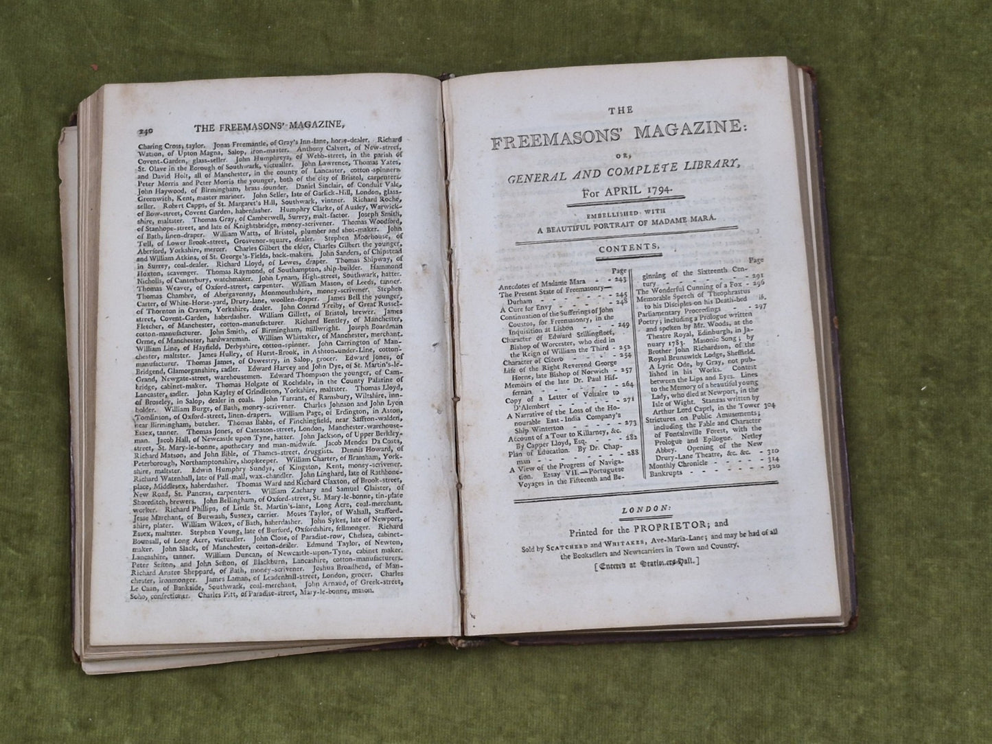 The Freemasons Magazine 1794 Jan Vol II - T. Burton6