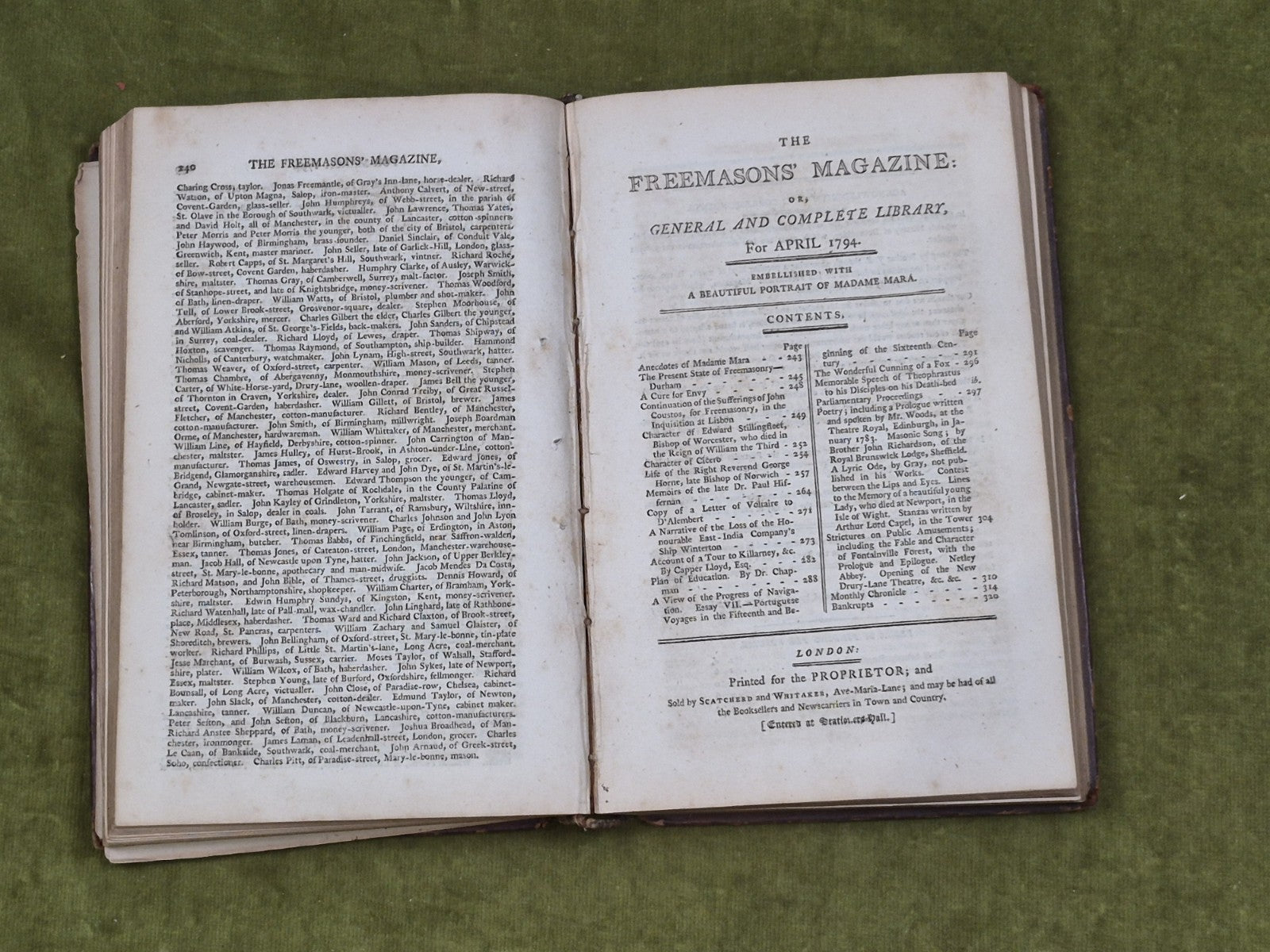 The Freemasons Magazine 1794 Jan Vol II - T. Burton6