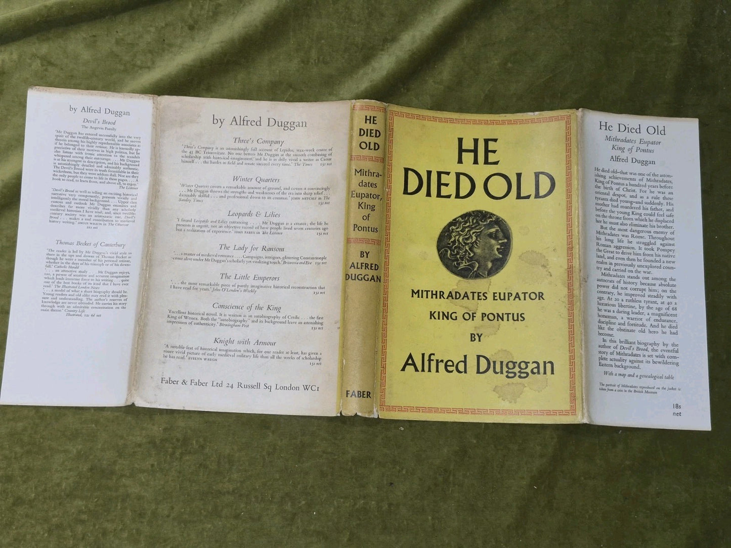 He Died Old Mithradates Eupator Alfred Duggan 1958 First Edition3