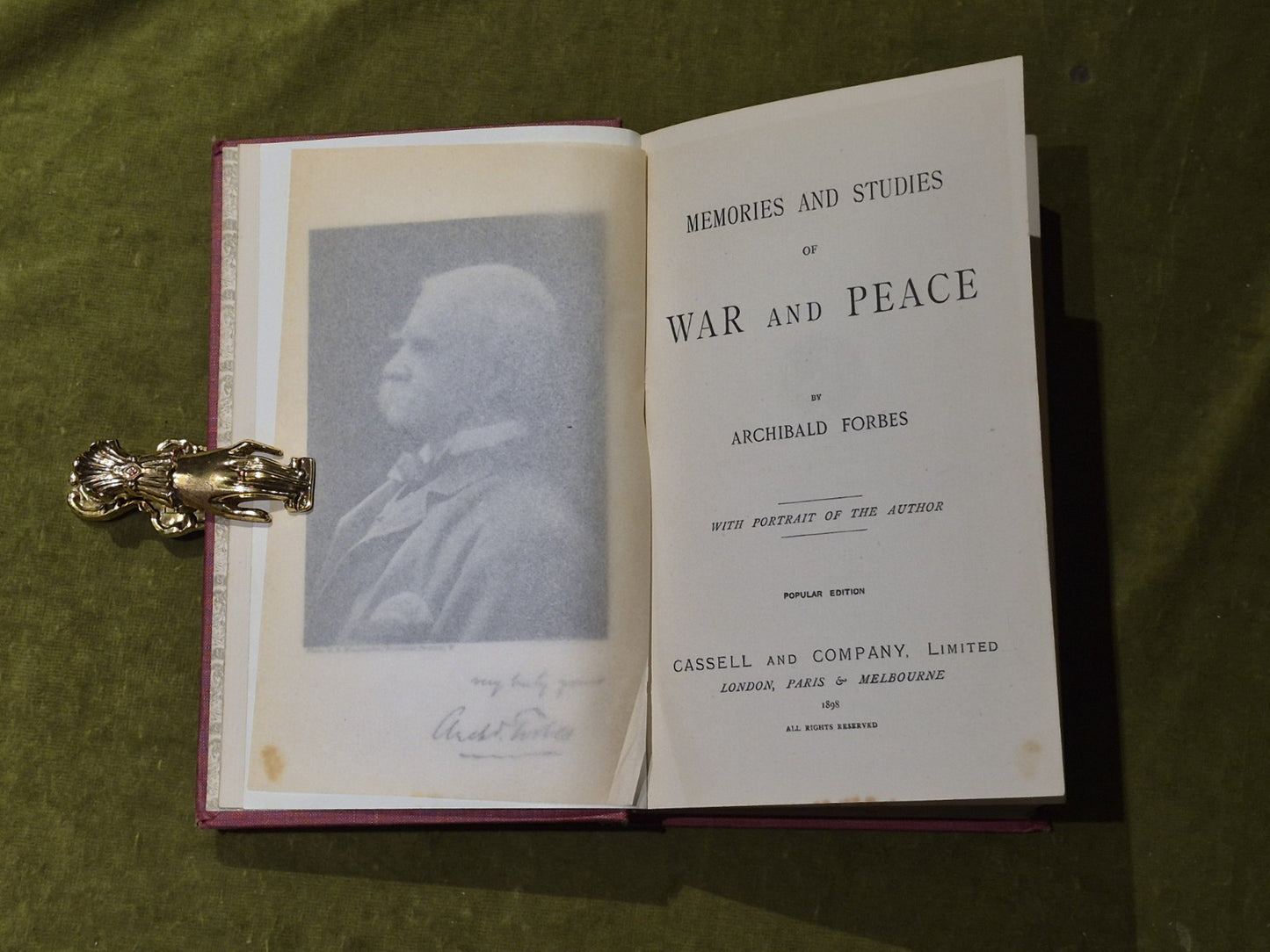 Memories and Studies of War and Peace - Archibald Forbes, 1898 Cassel Popular Ed5