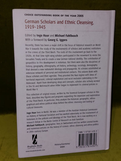 Michael Fahlbus German Scholars and Ethnic Cleansing (Hardback) (2006)1