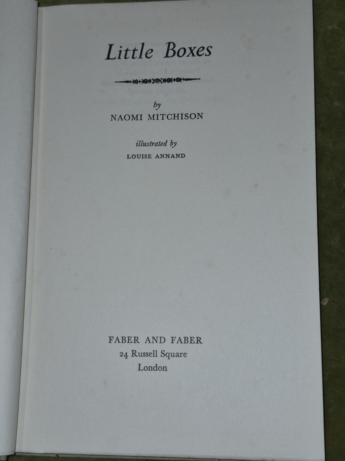 Little Boxes by Naomi Mitchison 1st ed Hardcover Faber & Faber First Edition4