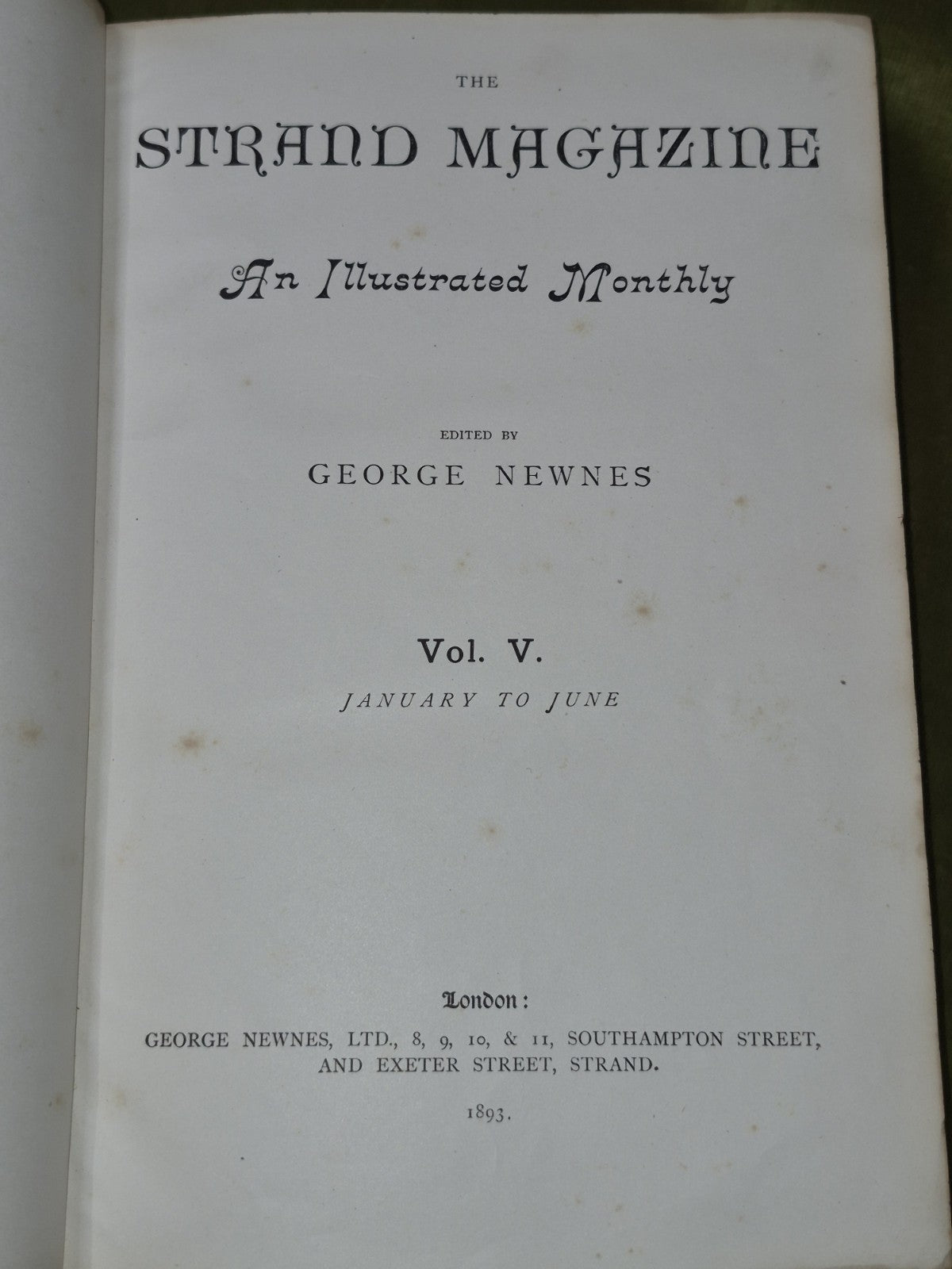 The Strand Magazine 1893 January to June Vol. V. Sherlock Holmes Conan Doyle6