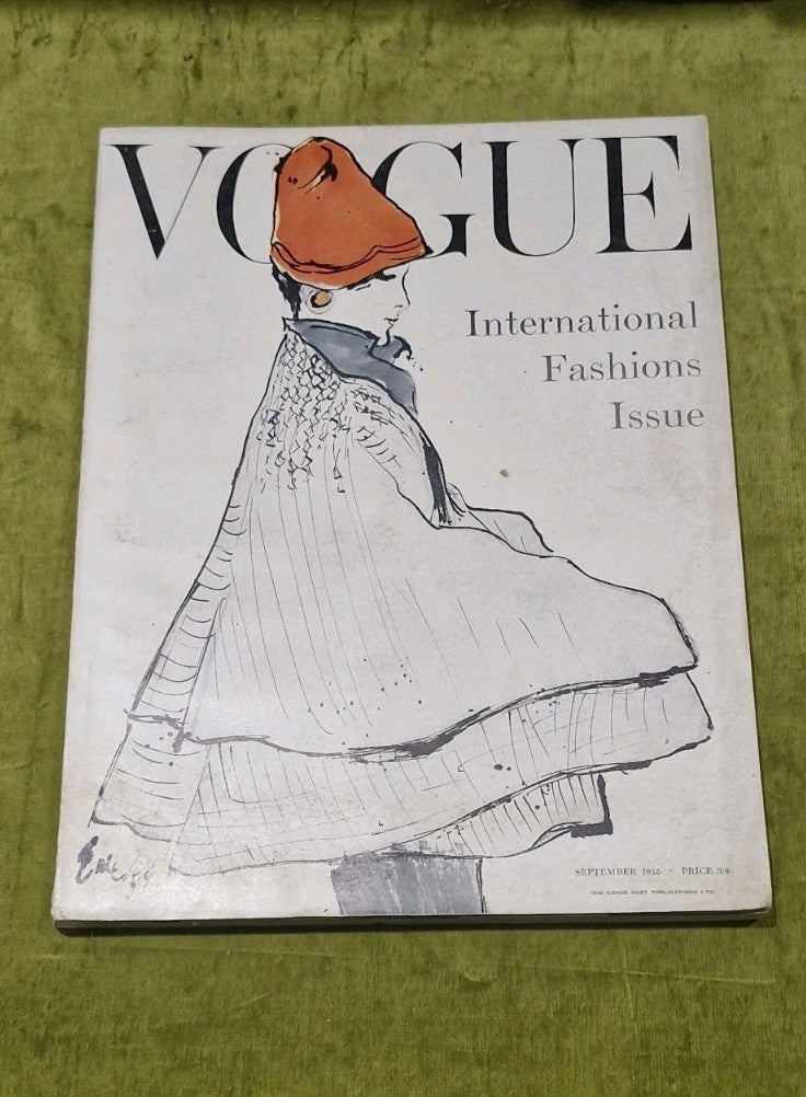 Vogue Magazine 1955 September : AUDREY HEPBURN, SIMONE D'AILLENCOURT, GRUAU0