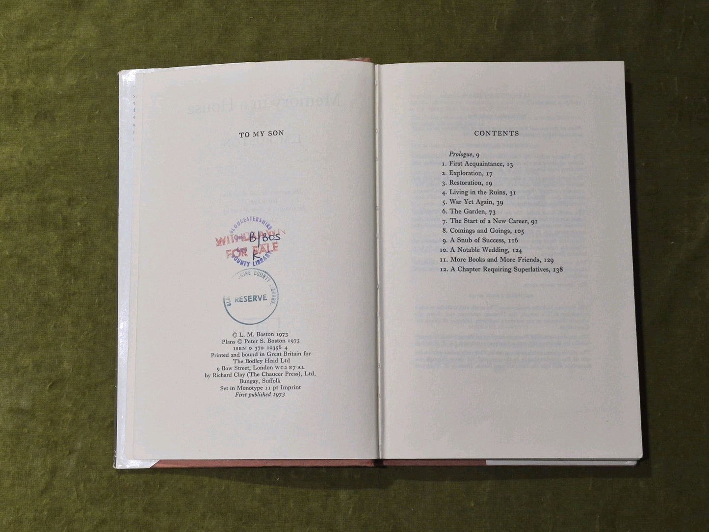 Memory in a House by L. M. Boston - The Bodley Head 19735