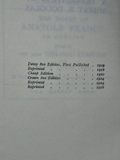 Anatole France Bodley Head Crown 8 Volumes Mixed Editions18