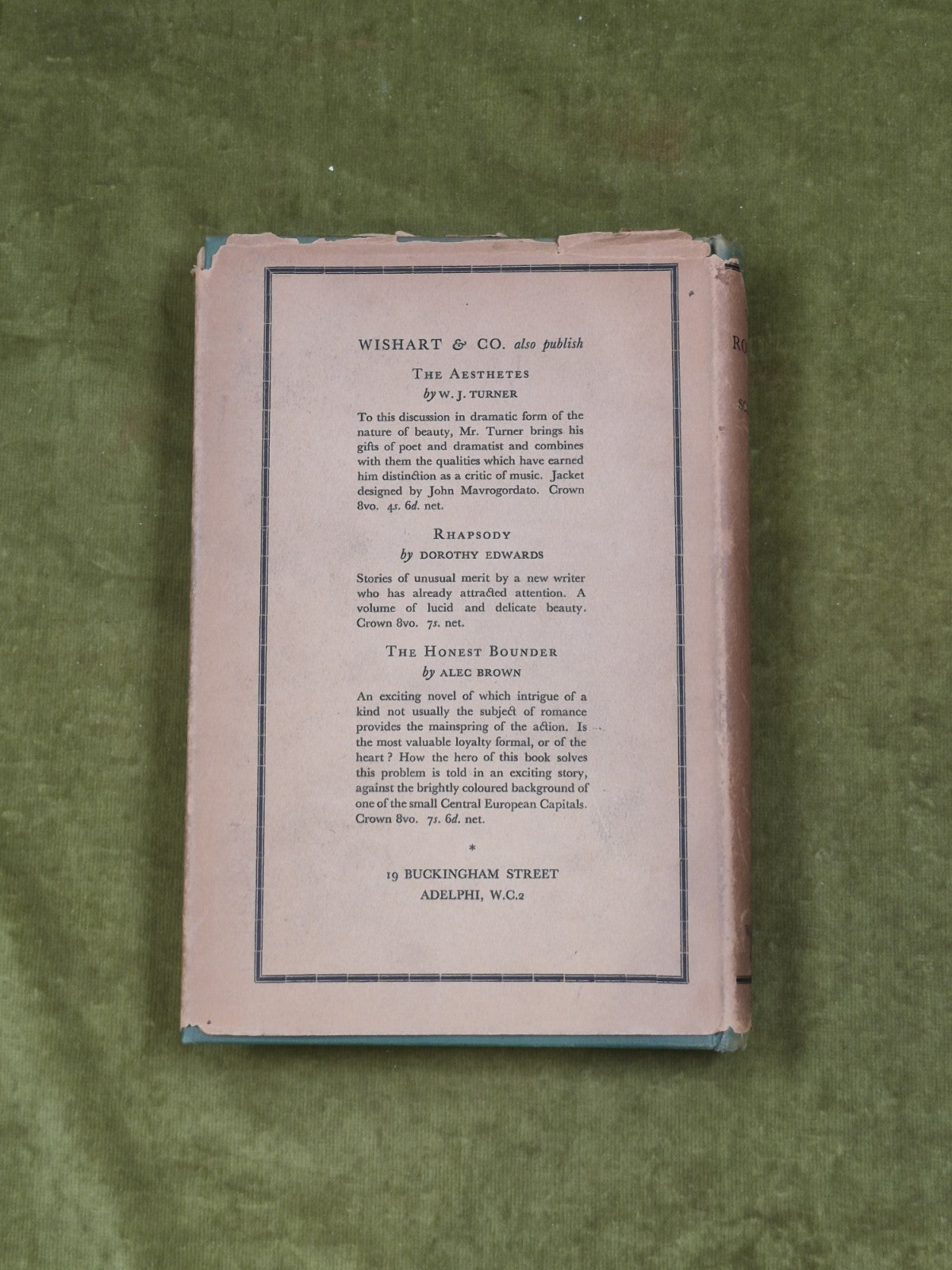 SOLITARIA - V. V. Rozanov , Wishart 1927 1st English Ed HB DJ1