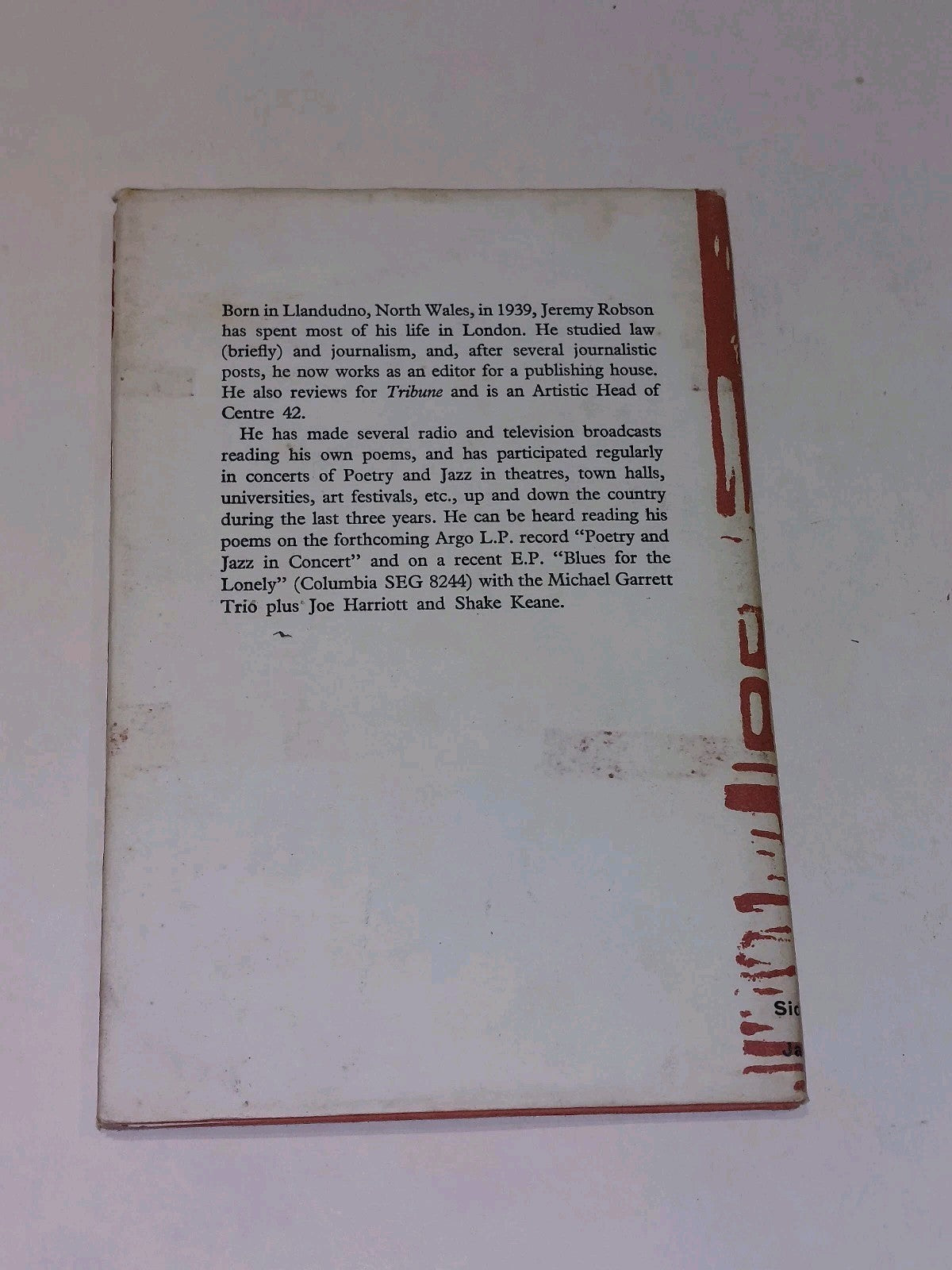 Thirty Three Poems By Jeremy Robson (1964) Hb Book With Dustjacket2