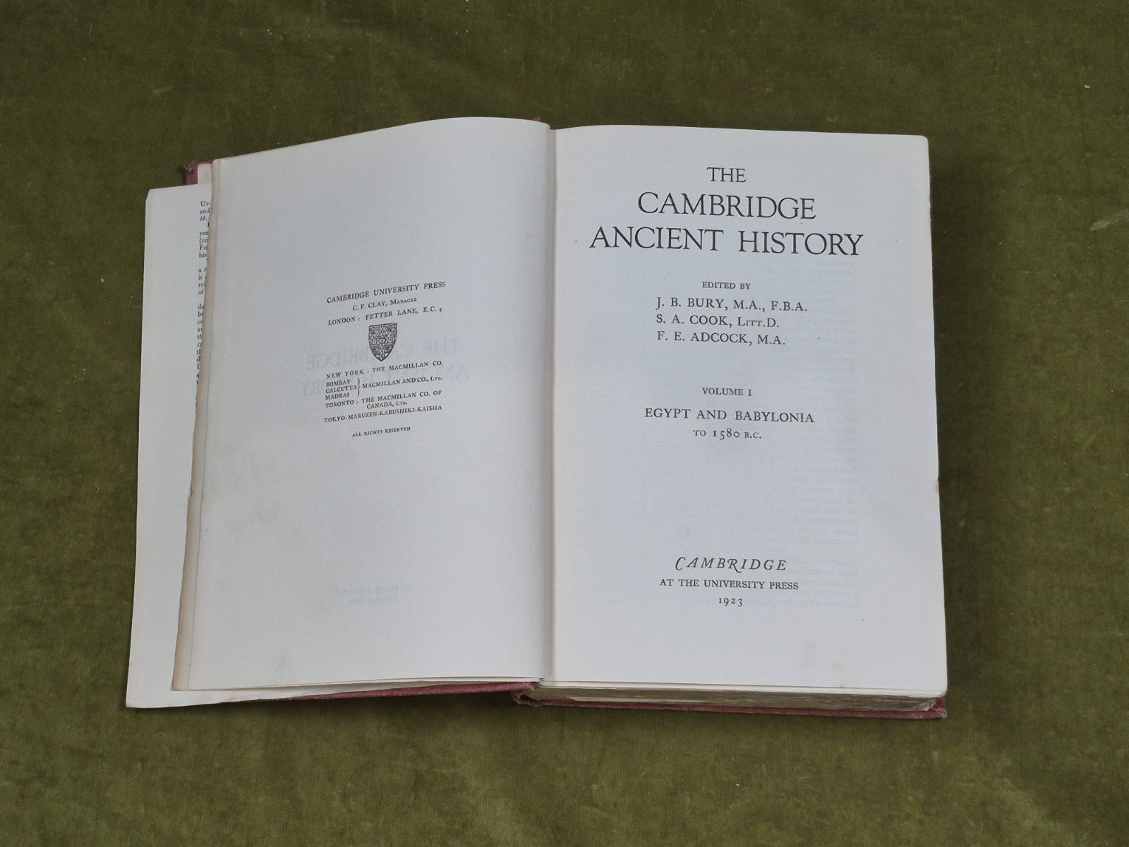 The Cambridge Ancient History Volume 1 - Egypt & Babylonia 19234