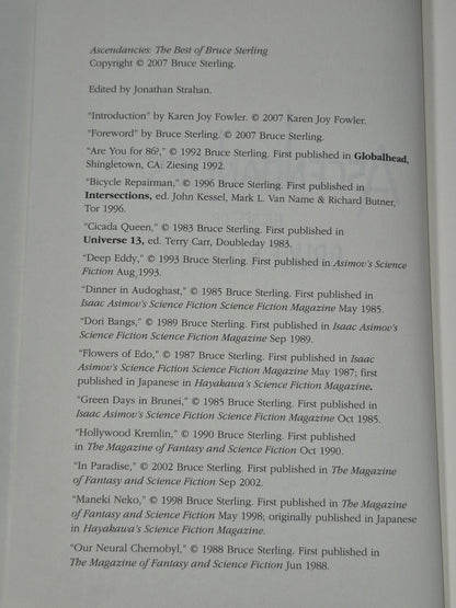 Ascendancies the Best of Bruce Sterling 2007 Jonathan Strahan4