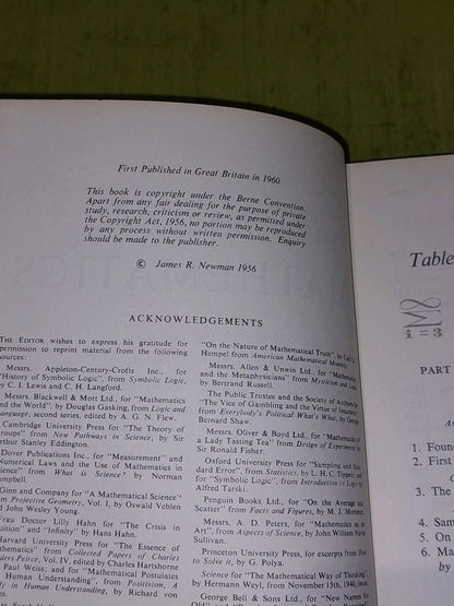 The World of Mathematics (1960) James R Newman Complete Set of 4 Volumes4