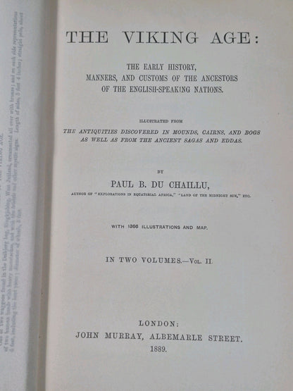The Viking Ages Du Chaillu Paul B 2 Vol 18896