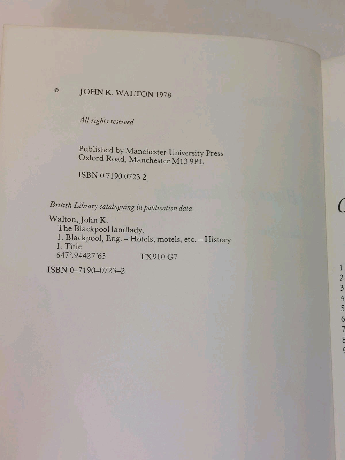 Blackpool Landlady: A Social History By John Walton, SIGNED (1978) Hb Book 6