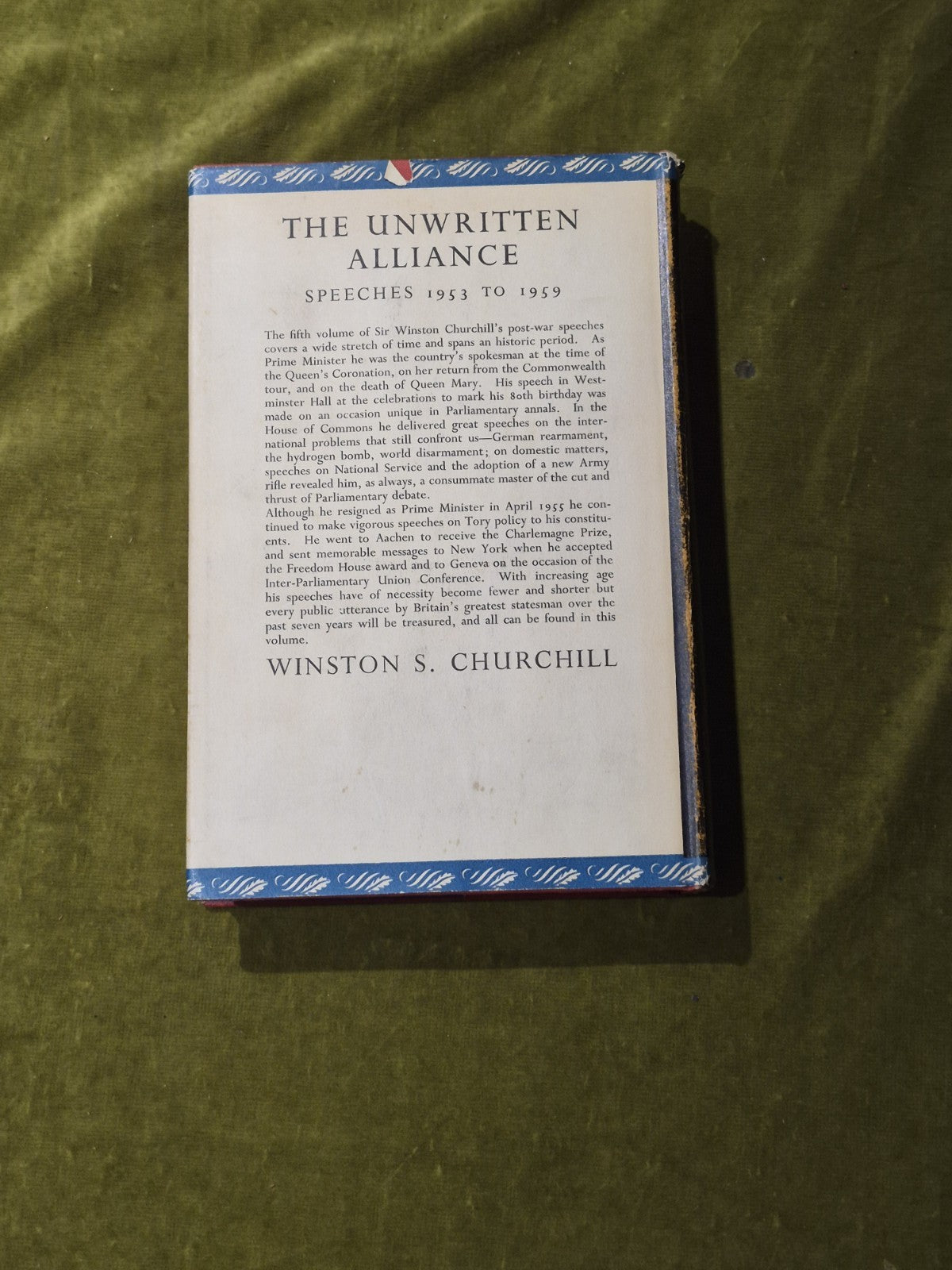 Winston Churchill - The Unwritten Alliance - Cassel 1st Ed 1961 HB DJ1