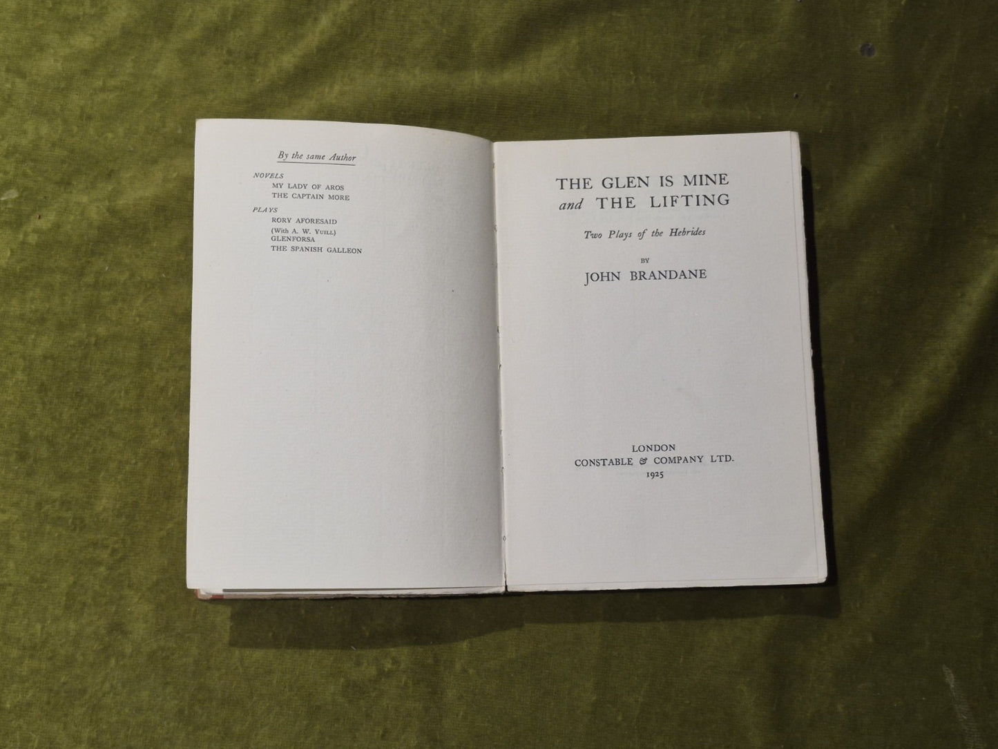 The Glen is Mine and the Lifting SIGNED - John Brandane , Constable 1st 1925 PB0