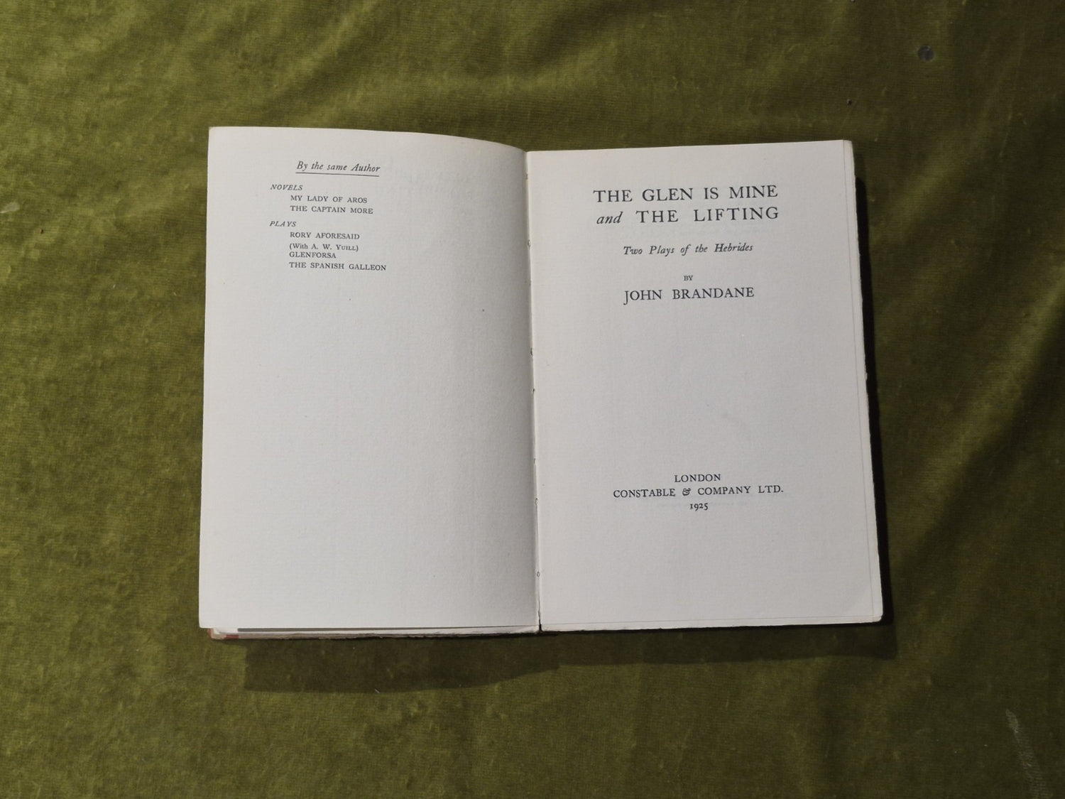 The Glen is Mine and the Lifting SIGNED - John Brandane , Constable 1st 1925 PB0