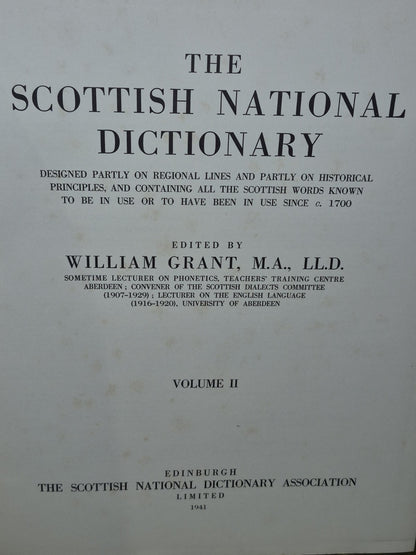 The Scottish National Dictionary (1941) William Grant Volumes 1-10 First Edition22