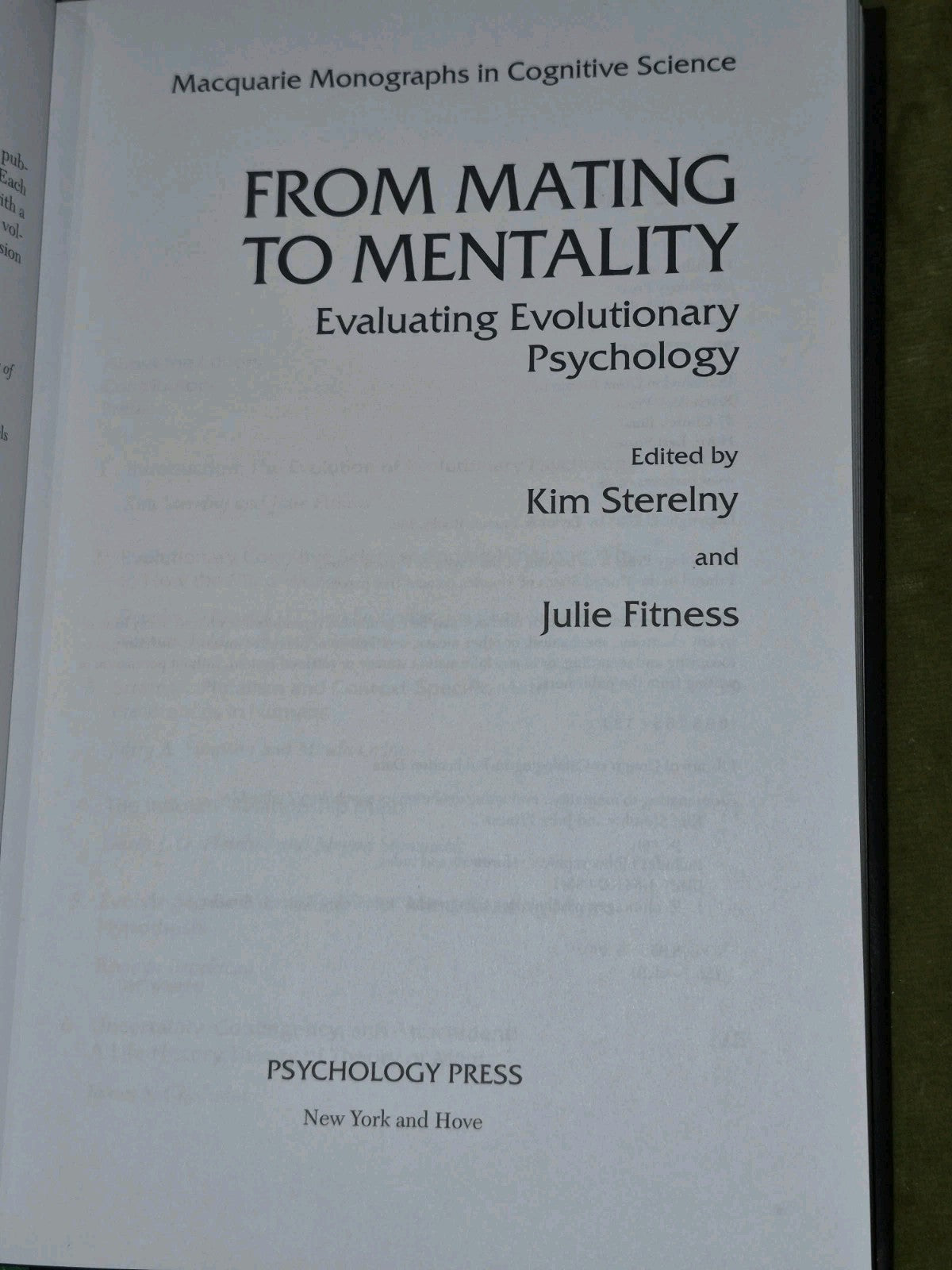 Kim Sterelny / From Mating to Mentality Evaluating Evolutionary Psychology 1st4