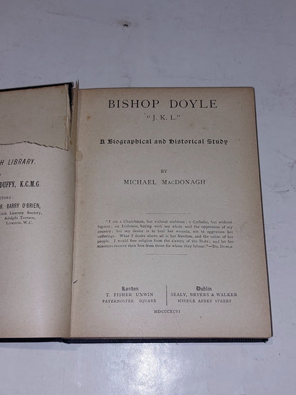 Bishop Doyle "J.K.L" biographical & Historical Study Macdonagh (1896) Book3
